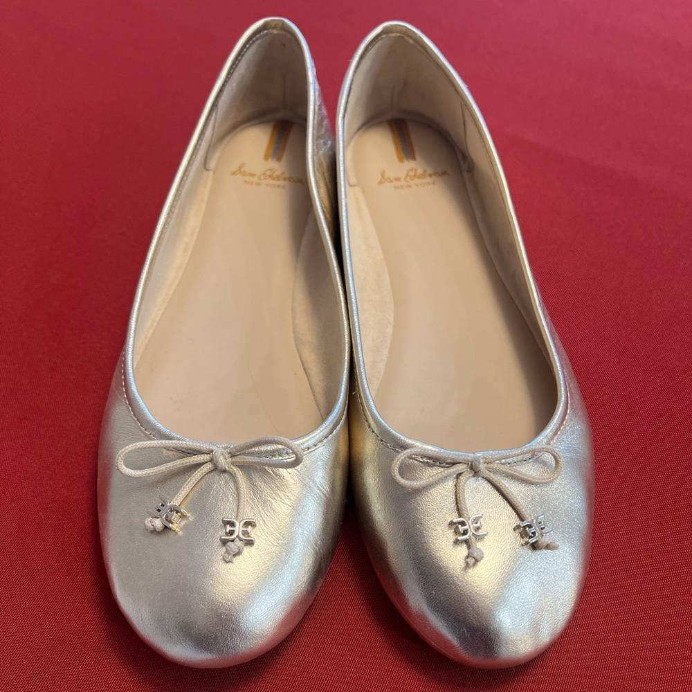 Sam Edelman leather gold flats, size 9.5.